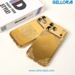Luxurious Gold Plated iPhone Case resting on a premium dark surface