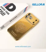 Luxurious Gold Plated iPhone Case resting on a premium dark surface