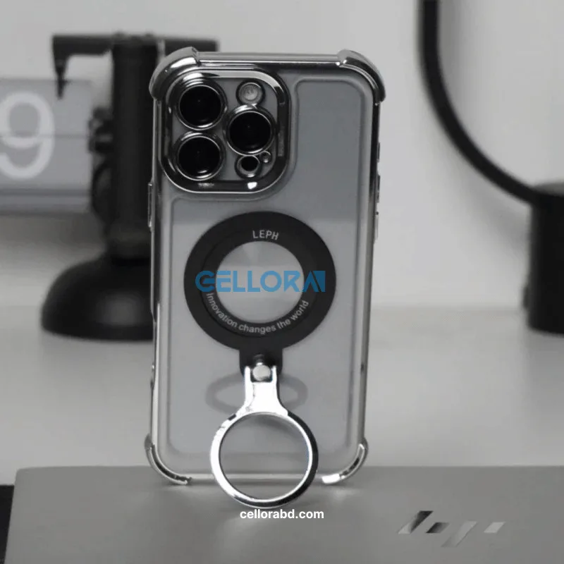 360 rotating metal stand phone case front view from Cellora BD 360 Rotating Metal Stand Case