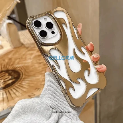 Gold Shiny UNIQUE Electroplated 3D Soft Case for iPhone
