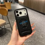 Premium Leather Metal Logo Case for iPhone | Cellora BD